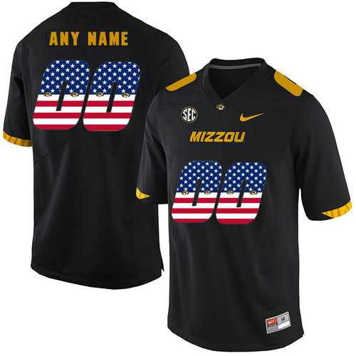 Men%27s Missouri Tigers Customized Black USA Flag Nike College Football Jersey